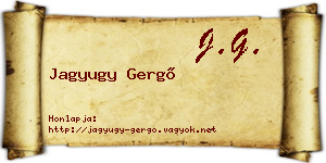Jagyugy Gergő névjegykártya